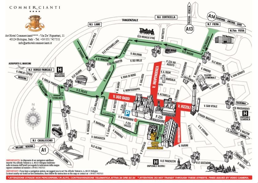 Map  Art Hotel Commercianti Bolonia